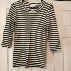 Anthropologie B&W striped rib crew neck